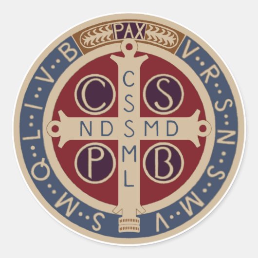 Feuille des stickers de la Médaille Saint-Benoît (Devant)