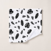 Feuille d'été noir et blanc Tropical Motif (Gant de toilette)