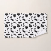 Feuille d'été noir et blanc Tropical Motif (Serviette à main)
