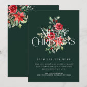 feuille d'hiver texte déplacement carte faire-part (Devant / Derrière)