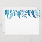 Feuille d'Indigo | Carte de papier à lettres perso (Devant)