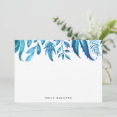 Feuille d'Indigo | Carte de papier à lettres perso (Debout devant)