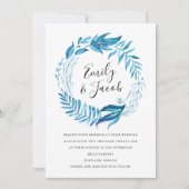 Feuille d'Indigo | Faire-part de mariage de courro (Devant)