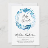 Feuille d'Indigo | Invitation au Baby shower de co (Devant)