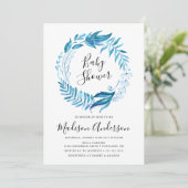 Feuille d'Indigo | Invitation au Baby shower de co (Debout devant)
