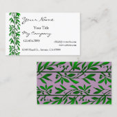 Feuille d'olive simple Carte de visite élégant (Devant / Derrière)