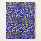 Feuille d'or Botanique Floral Deep Blue Script (Dos)