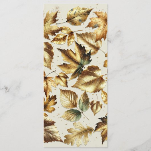 Feuille d'or - Carte Beige & Mariage de automne no (Dos)