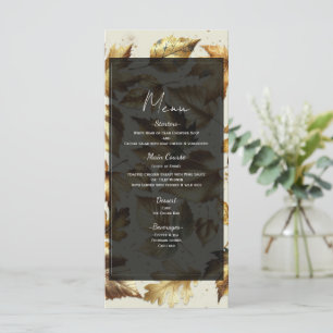 Feuille d'or - Carte Beige & Mariage de automne no