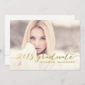 Feuille d'or | de Faux 2015 invitations de fête de (Devant / Derrière)