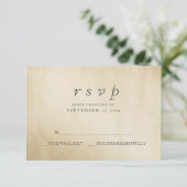 Feuille d'or Élégant Mariage moderne RSVP (Debout devant)