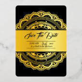 Feuille d'or et conception de carte d'invitation d (Verso)