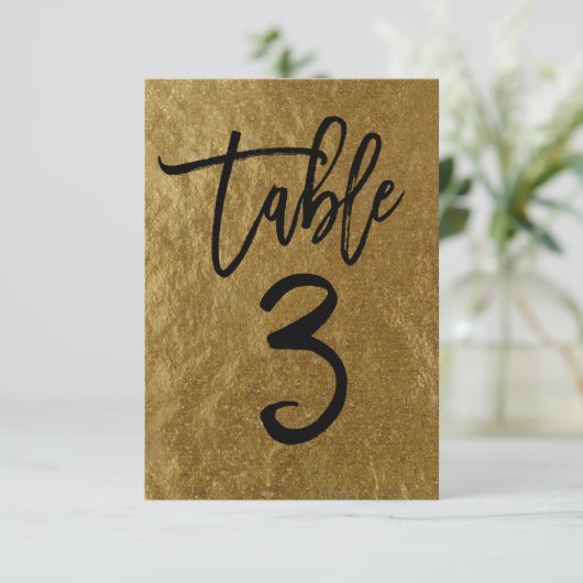 Feuille d'or feuille moderne numéro de table de sc (Debout devant)