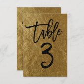 Feuille d'or feuille moderne numéro de table de sc (Devant / Derrière)