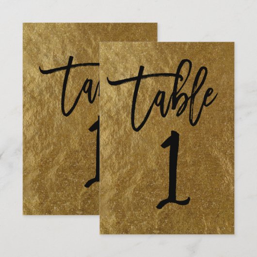 Feuille d'or feuille moderne numéro de table de sc (Devant / Derrière)