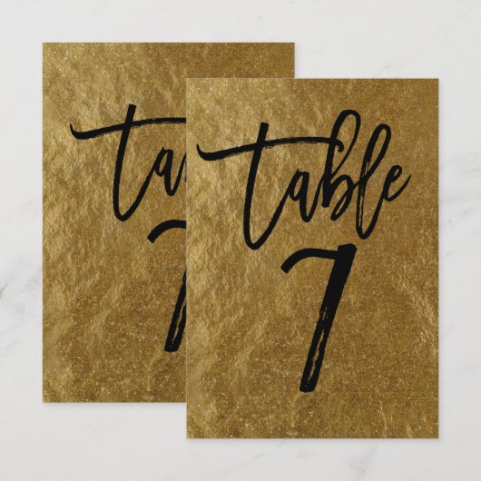 Feuille d'or feuille moderne numéro de table de sc (Devant / Derrière)