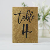 Feuille d'or feuille moderne numéro de table de sc (Debout devant)