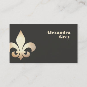 Feuille d'or Fleur de Lis Carte de visite