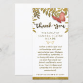 Feuille d'or  fleuris Merci Sympathie (Devant / Derrière)