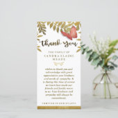 Feuille d'or  fleuris Merci Sympathie (Debout devant)