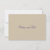 Feuille d'or fleurs violet mariage carte RSVP (Dos)
