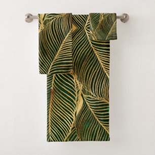 Feuille d'or Forêt verte Élégant Motif