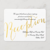 Feuille d'Or Glamour | Invitation de Réception de  (Devant)