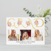 Feuille d'or GRAD faire-part de graduation photo r (Debout devant)