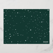 feuille d'or joyeux carte de Noël brillante (Verso)