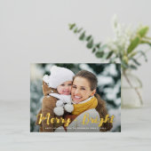 feuille d'or joyeux carte de Noël brillante (Debout devant)