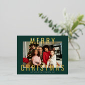 feuille d'or joyeux Noël carte de voeux (Debout devant)