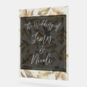 Feuille d'or Mariage de automne d'amande beige et  (Angle)