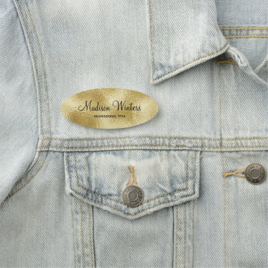 Feuille d'or métal Nom de l'employé Balise Badge (En situation)