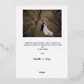 Feuille d'or moderne 2 mariage photo carte de reme (Verso)