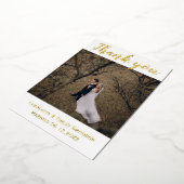 Feuille d'or moderne 2 mariage photo carte de reme (Rotation)