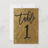 Feuille d'or Moderne Écrit Numéro de Table 1 (Devant)