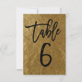 Feuille d'or Moderne Écrit Numéro de Table 6 (Devant)