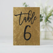 Feuille d'or Moderne Écrit Numéro de Table 6 (Debout devant)