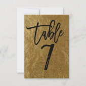 Feuille d'or Moderne Écrit Numéro de Table 7 (Devant)