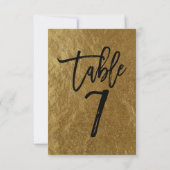 Feuille d'or Moderne Écrit Numéro de Table 7 (Dos)