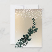 feuille d'or neige élégant hiver QR RSVP (Dos)