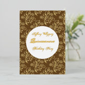 Feuille d'or Quinceanera invitation Anniversaire f (Debout devant)