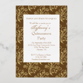 Feuille d'or Quinceanera invitation Anniversaire f (Verso)
