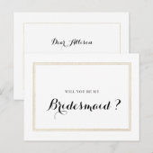 feuille d'or serez-vous ma carte de demoiselle d'h (Devant / Derrière)