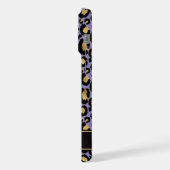 Feuille d'Or sur Imprimé Léopard Violet Monogrammé (Côté gauche)