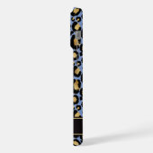 Feuille d'or sur monogramme imprimé léopard bleu (Côté gauche)