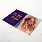 feuille d'or texte moderne faire-part gris violet (Rotation)