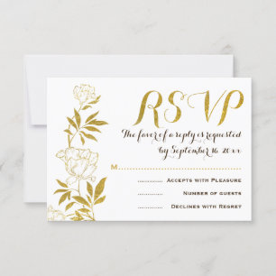 Feuille d'or vintages pivoines mariage floral RSVP