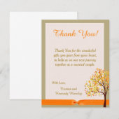 Feuille en chute 4x5 Carte de remerciements Mariag (Devant / Derrière)