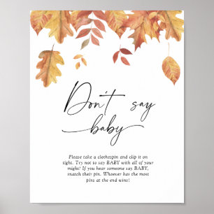 Feuille en chute - Ne pas dire Poster bébé